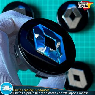 X4 Tapacubos Renault 60mm Cubrebujes Tapas Negras