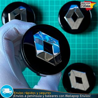 X4 Tapacubos Renault 60mm Cubrebujes Tapas Negras