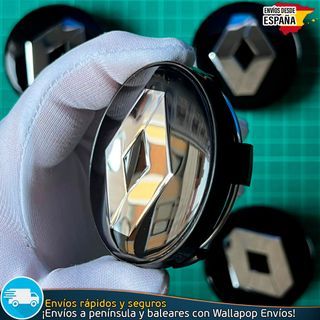 X4 Tapacubos Renault 60mm Cubrebujes Tapas Negras