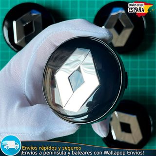 X4 Tapacubos Renault 60mm Cubrebujes Tapas Negras