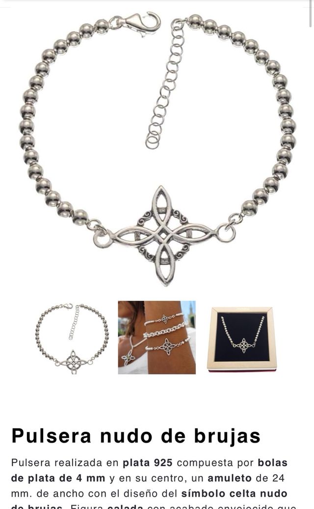 Pulsera nudo de bruja plata 925