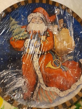 Piatto natalizio con paletta ceramica