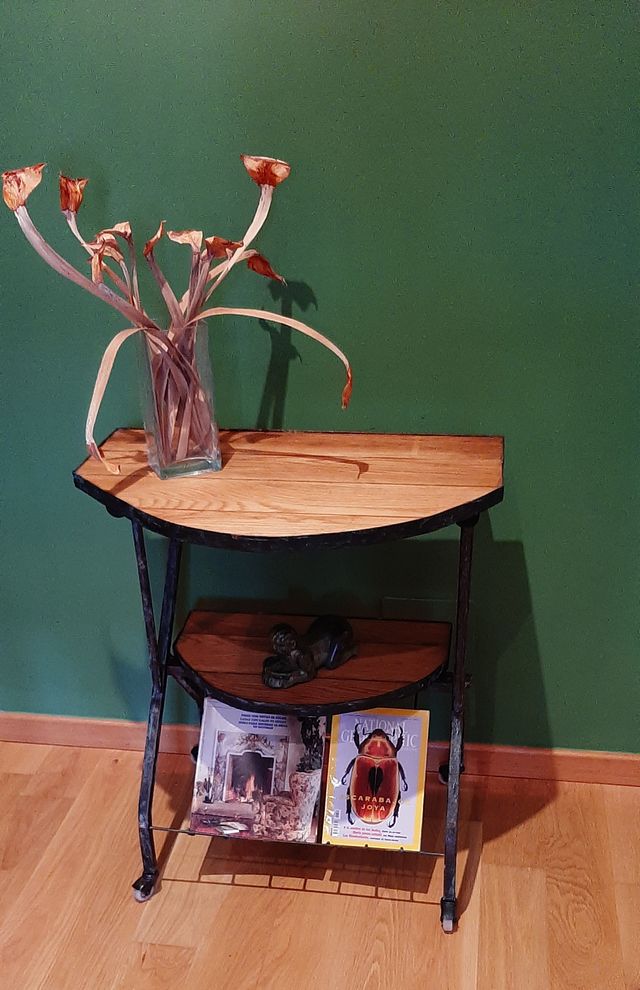 Vintage.Mesa televisión y revistero 1950.