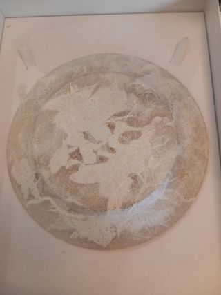 Piatto in vetro decoupage natale 
