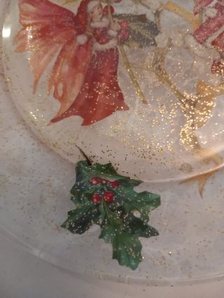 Piatto in vetro decoupage natale 