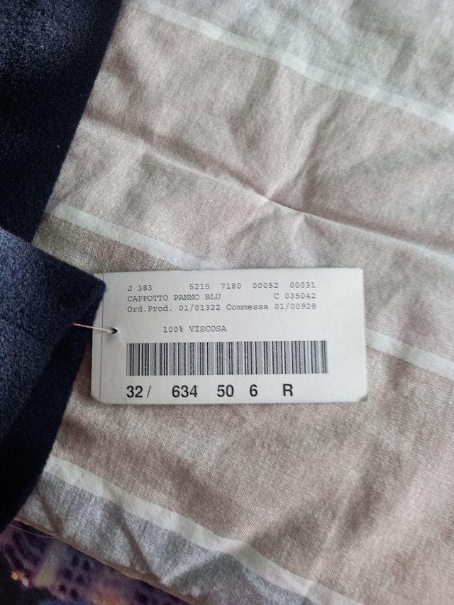 Cappotto lungo nuovo da uomo. Lana 100%