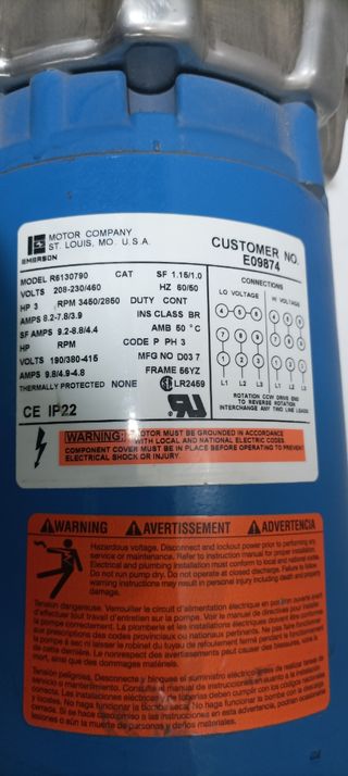 MOTOR O BOMBA DE AGUA GOULDS POMPS DECALIDAD