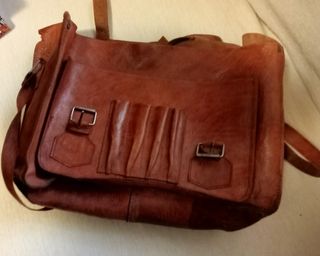 Bolso/cartera/bandolera cuero vintage.