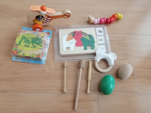 Lote juguetes de madera