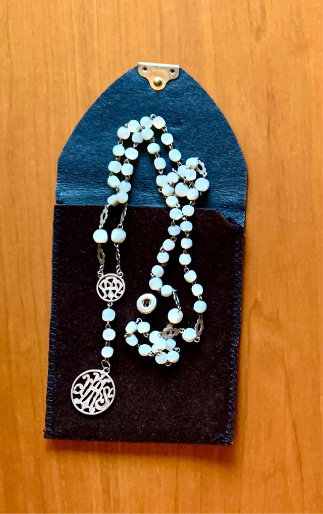 ROSARIO, antiguo de Plata y NÁCAR, Vintage