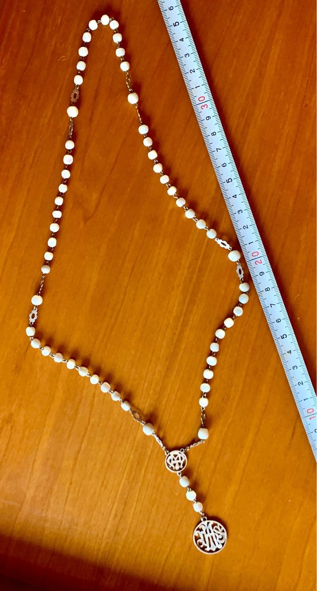 ROSARIO, antiguo de Plata y NÁCAR, Vintage