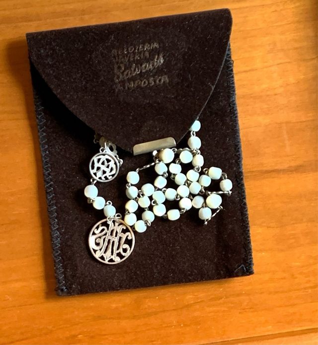 ROSARIO, antiguo de Plata y NÁCAR, Vintage