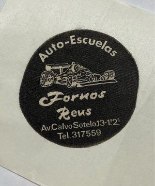 PEGATINA AUTO ESCUELA FORNOS DE REUS EN TELA