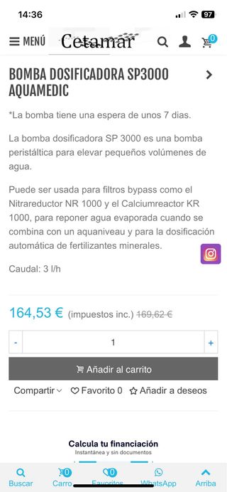 Bomba dosificadora aquamedic 