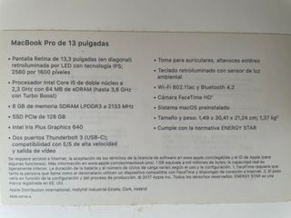 Apple MacBook Pro 2017 13" Bateria nueva