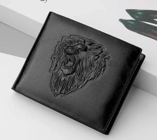 Cartera de cuero PU, relieve de leon