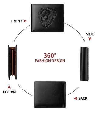 Cartera de cuero PU, relieve de leon