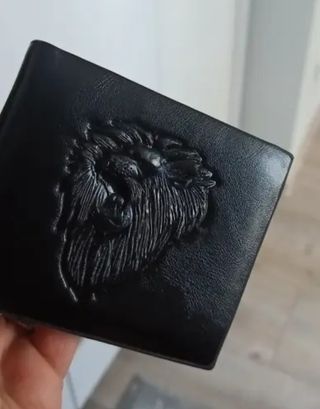 Cartera de cuero PU, relieve de leon