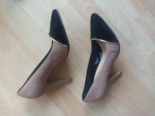 Tacones bicolor, de ante, nº38