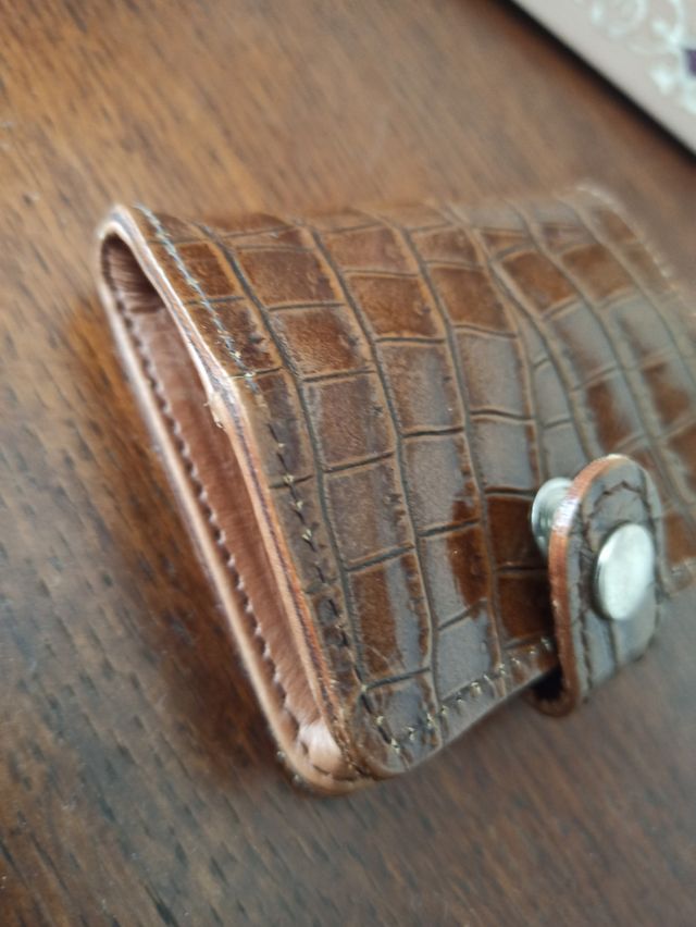 Portamonete vera pelle marrone