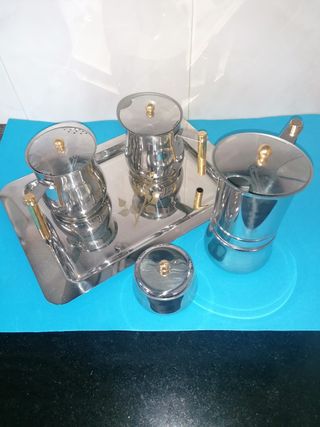 Juego de café y té 5 piezas acero inox