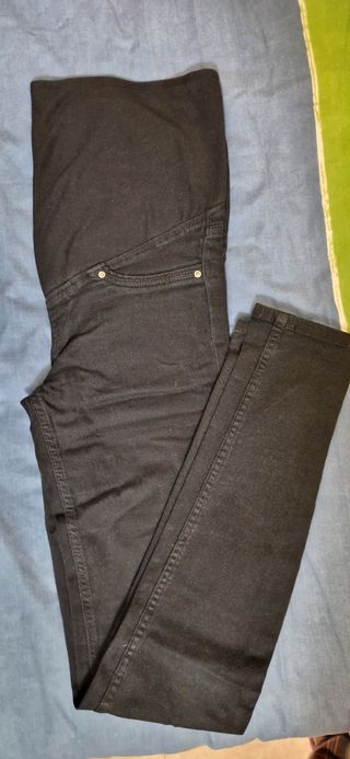 Pantalón jeans Premamá embarazo negro H&M T36