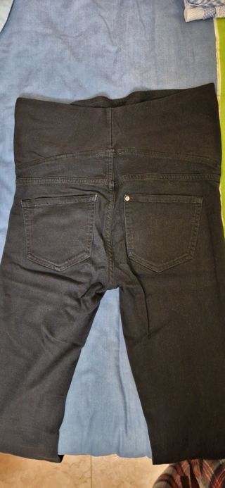 Pantalón jeans Premamá embarazo negro H&M T36