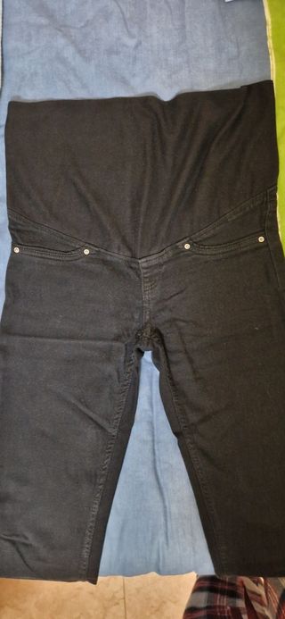 Pantalón jeans Premamá embarazo negro H&M T36