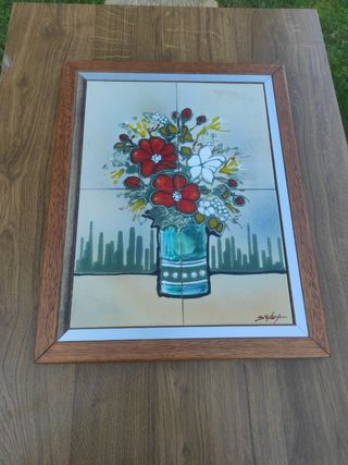 Quadro in ceramica floreale