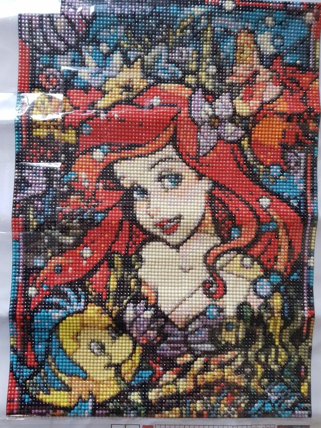 Lámina La Sirenita. Pintura de diamantes