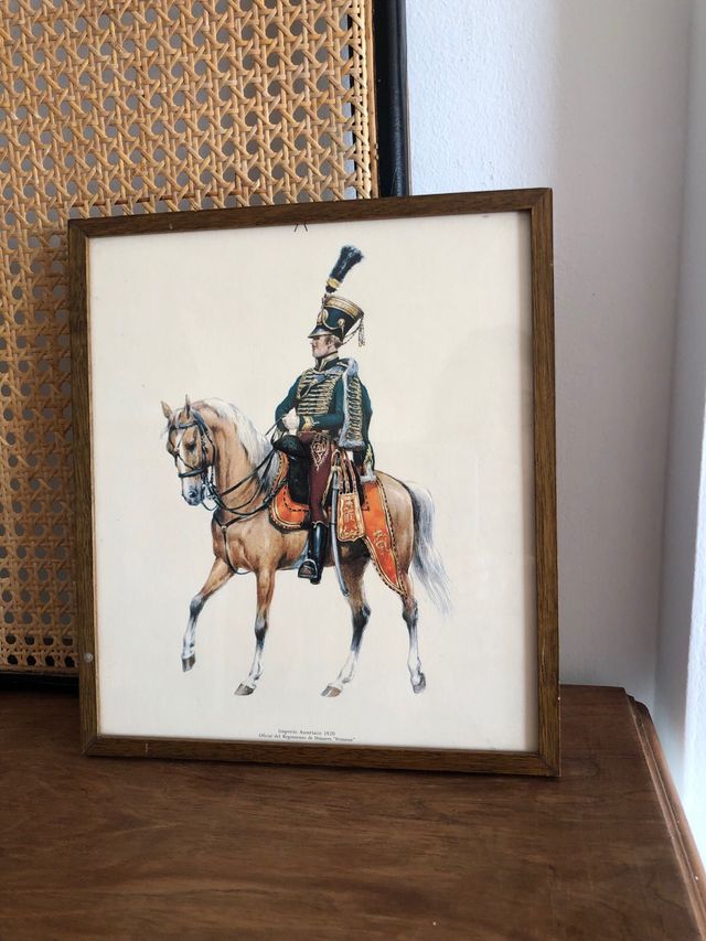 Cuadro antiguo caballero 24 x 28