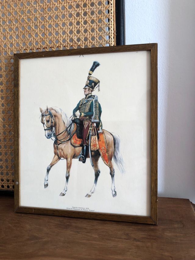 Cuadro antiguo caballero 24 x 28