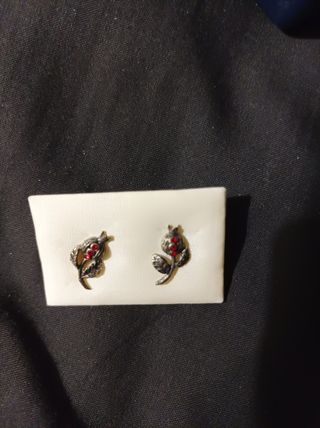 Pendientes plata vieja granada