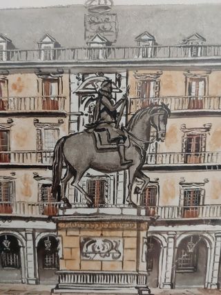Cuadro de la plaza Mayor Madrid