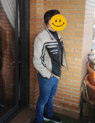 Chaqueta de cuero vintage, Clockhouse c&a, talla M