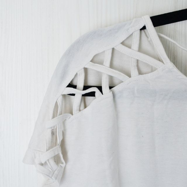 maglia bianca maniche corte ampia shein