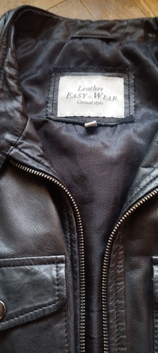 Chaqueta de cuero unisex, talla 44