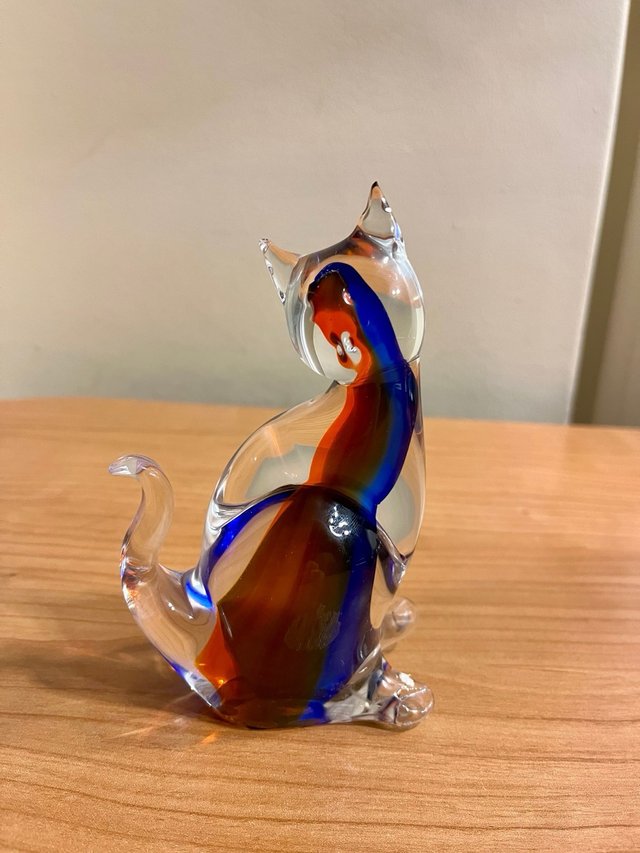 Figura gato de cristal de Murano