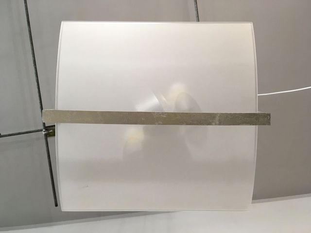 Lampadario legno foglia argento e vetro