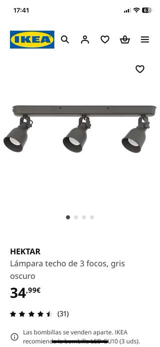 Foco de techo de tres puntos IKEA