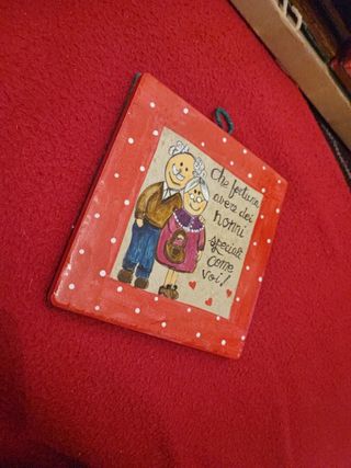 Nonni dipinti a mano su mattonella 