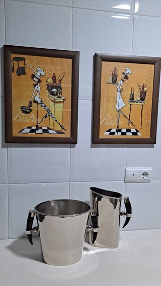 Cubitera y Jarra metalica