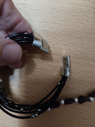 Bisutería collar y pulsera cuero