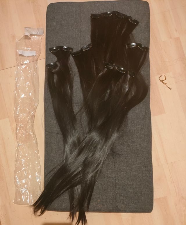 Extensiones cortinas de cabello oscuro