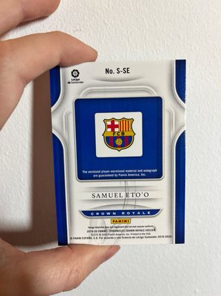 SAMUEL ETO/50 FIRMA AUTOGRAFO PANINI FCB CROMO 