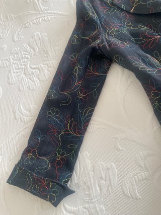 Chaqueta precioso tejido vaquero bordado azul