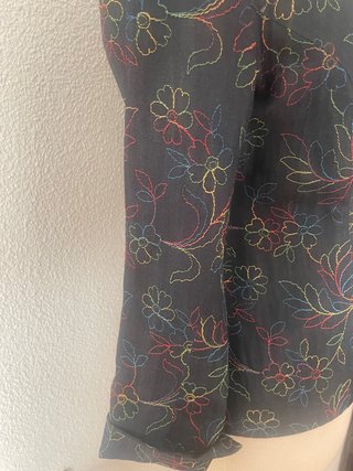 Chaqueta precioso tejido vaquero bordado azul