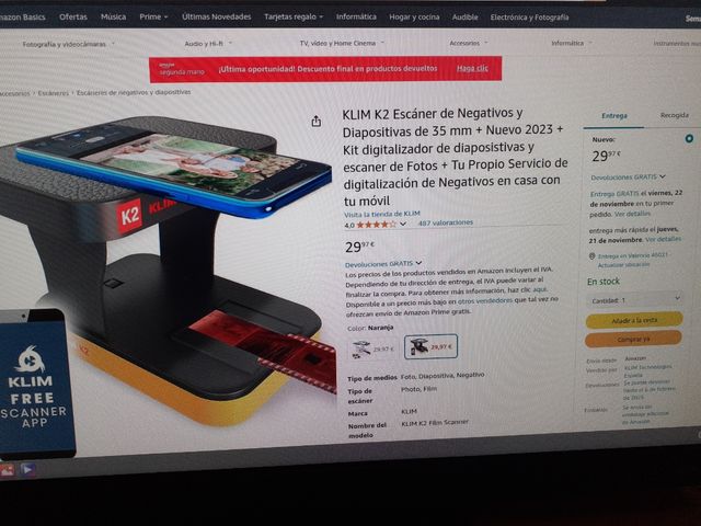 Para escanear diapositivas a digital