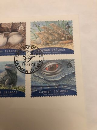 Sellos Islas Caiman. Sobre emision primer dia