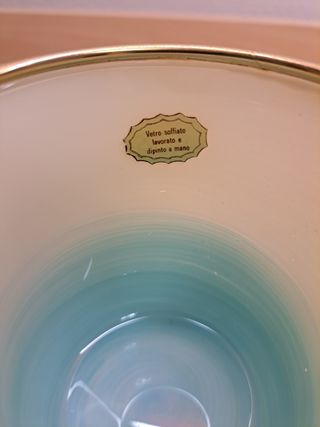 Soprammobile porta ghiaccio in vetro soffiato